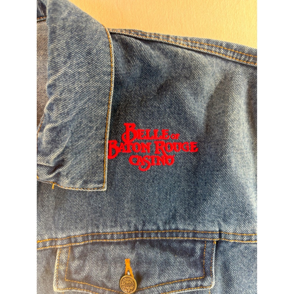 MV Sport Mens Denim Jacket Belle of Baton Rouge Casino Poker Room Blue Medium - Picture 5 of 11